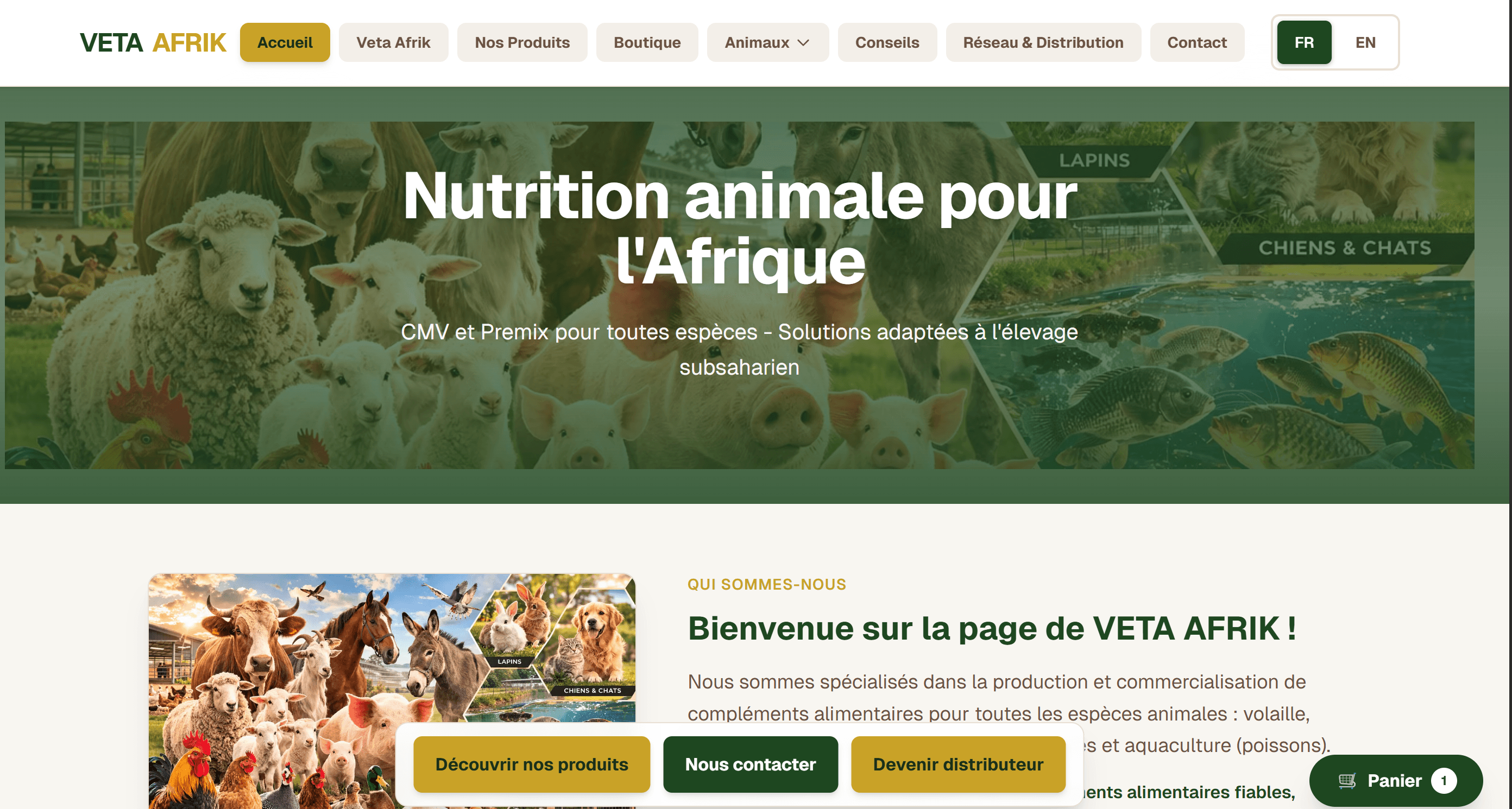 Vetafrik — Site vitrine & serveur WhatsApp